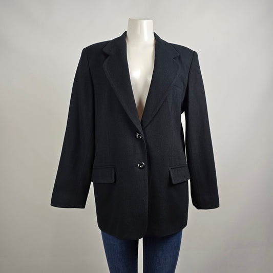 Vintage Worthington Black Wool Blazer Jacket Size 12