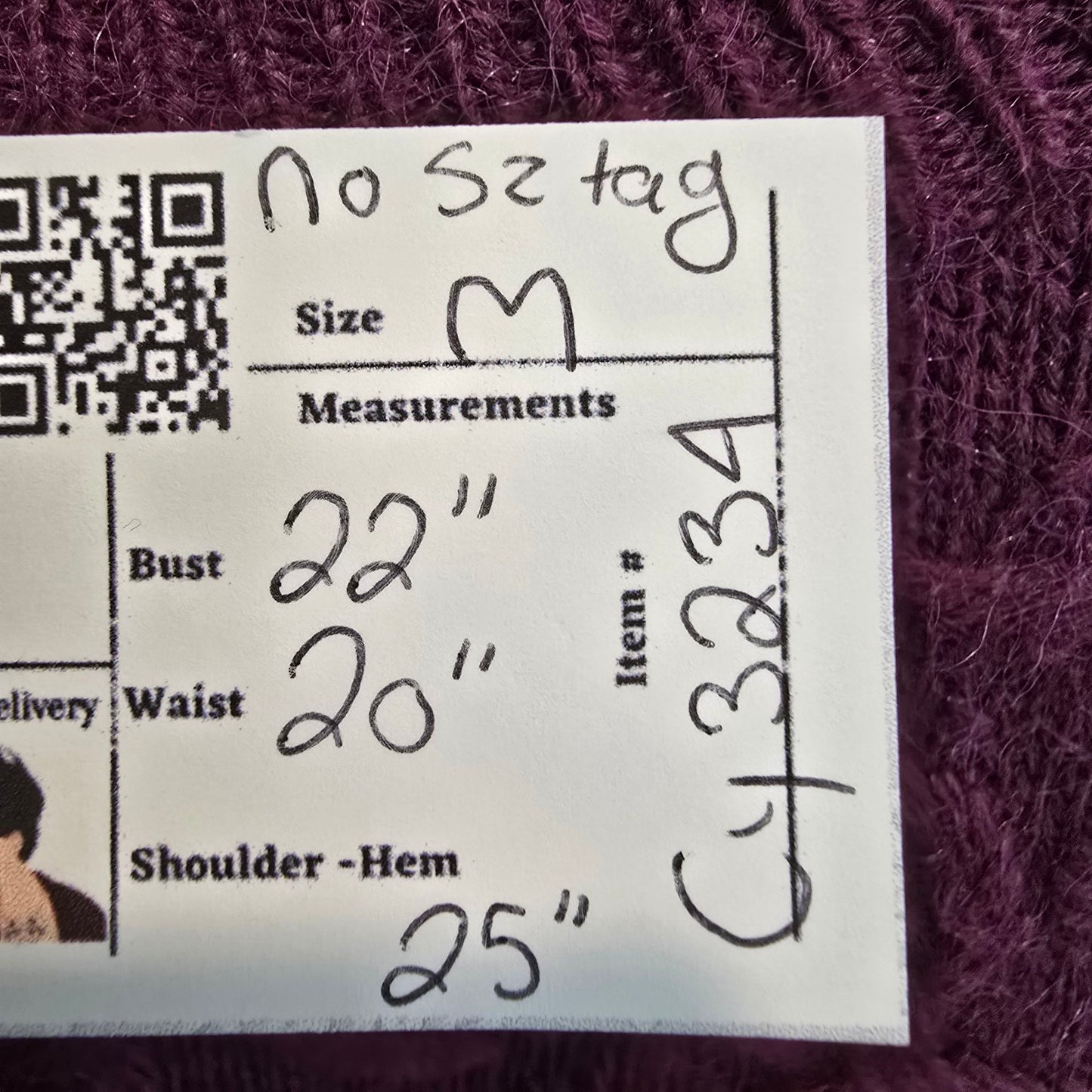 Vintage D'A'llairds Purple Knit Sweater Size M