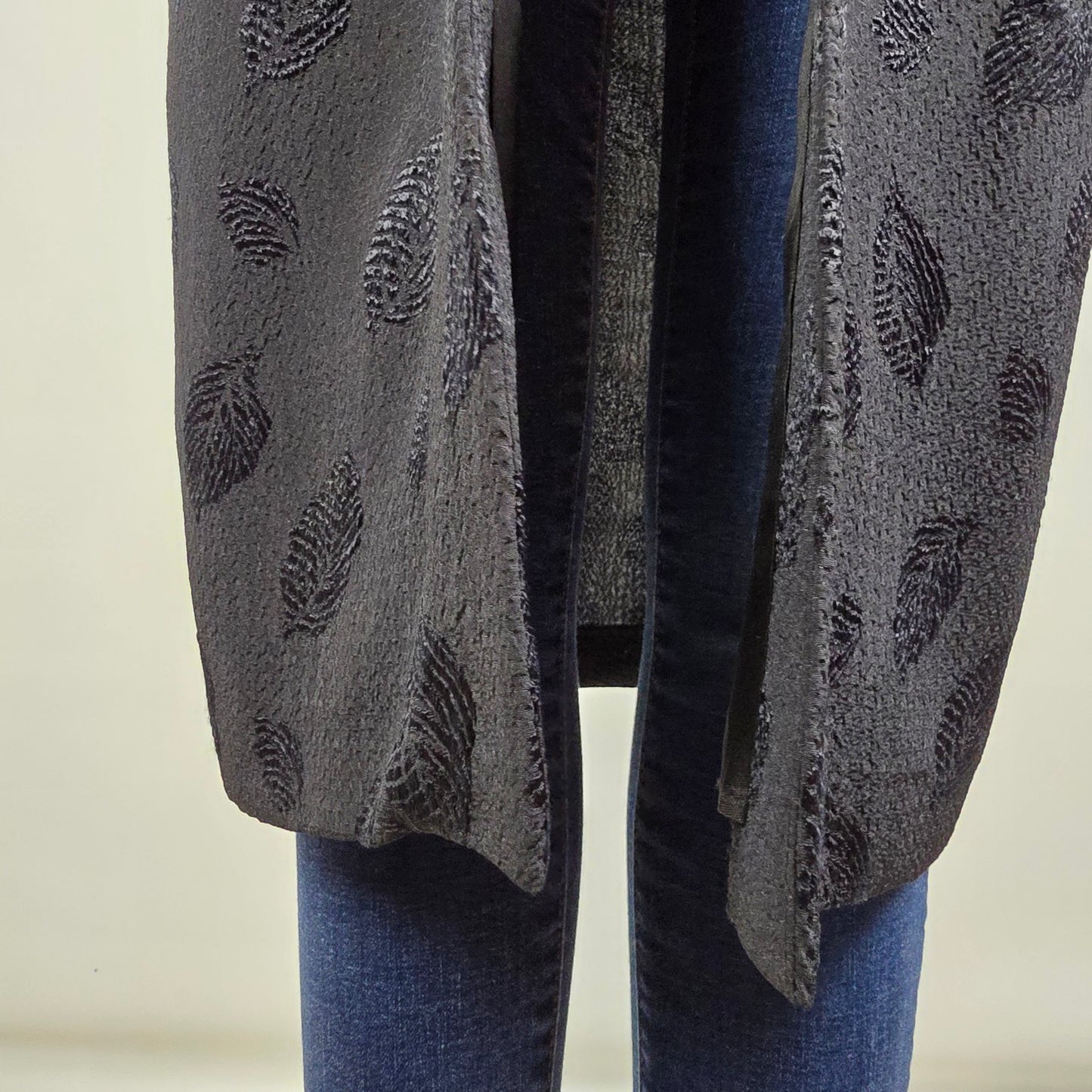 Vintage P.M. Black Puff Sleeve Long Cardigan Jacket Size L