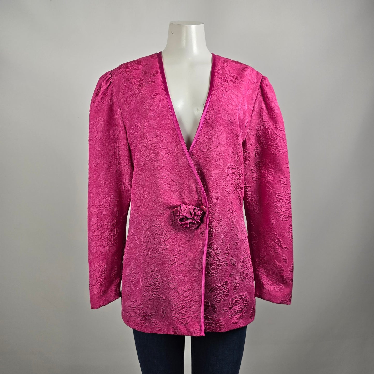 Vintage Nu Mode Pink Flower Detail Blazer Size 13