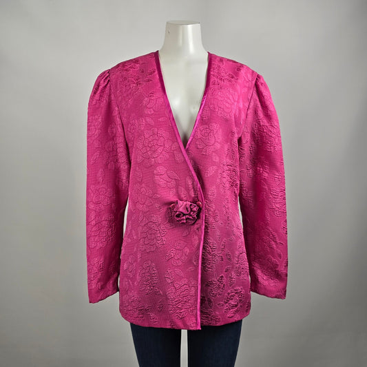 Vintage Nu Mode Pink Flower Detail Blazer Size 13