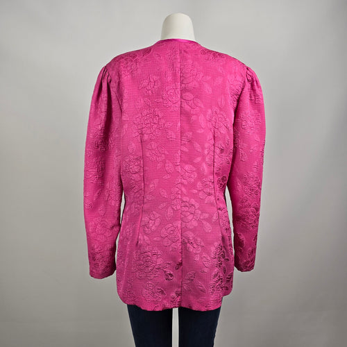 Vintage Nu Mode Pink Flower Detail Blazer Size 13
