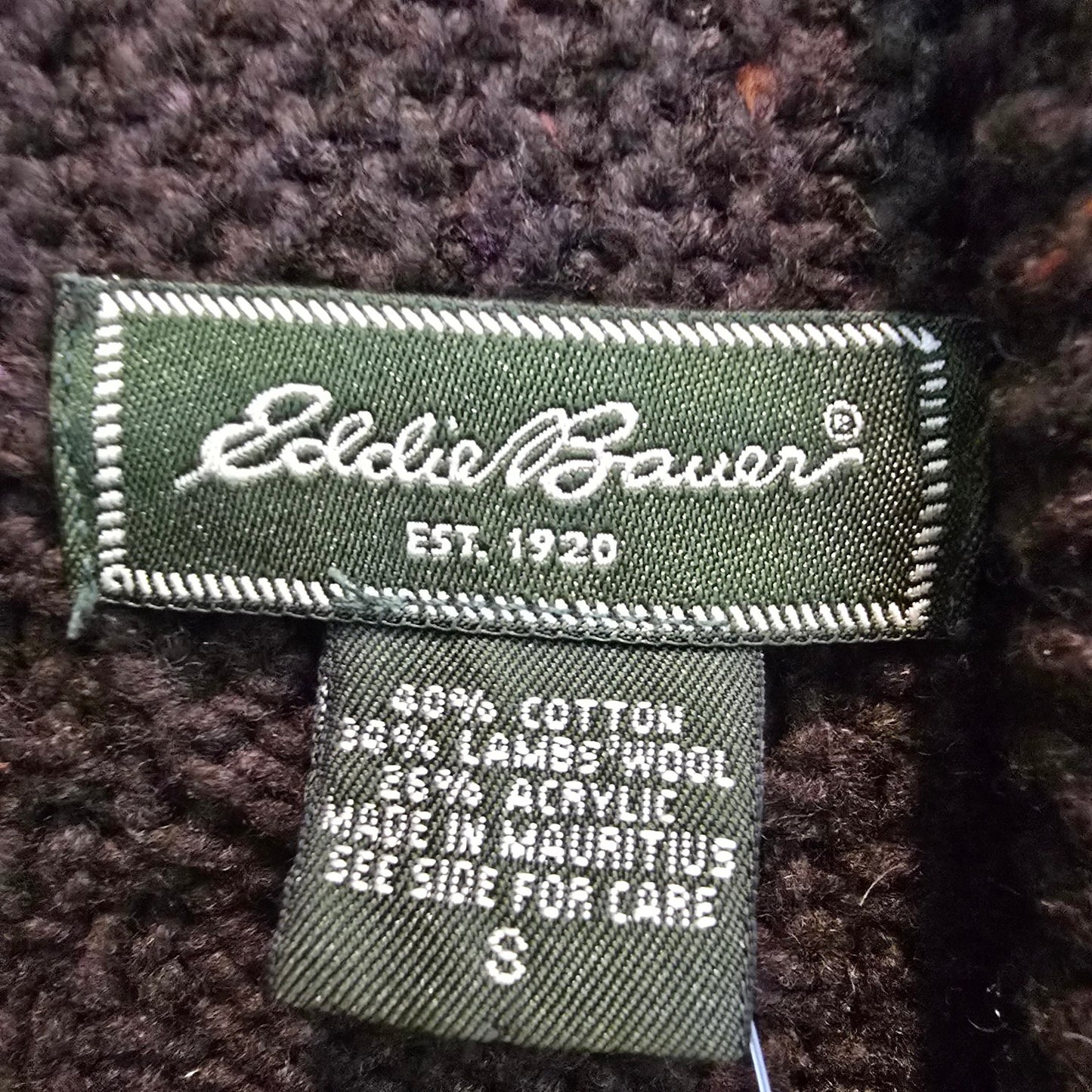 Eddie Bauer Brown Cotton Wool Button Up Cardigan Size S