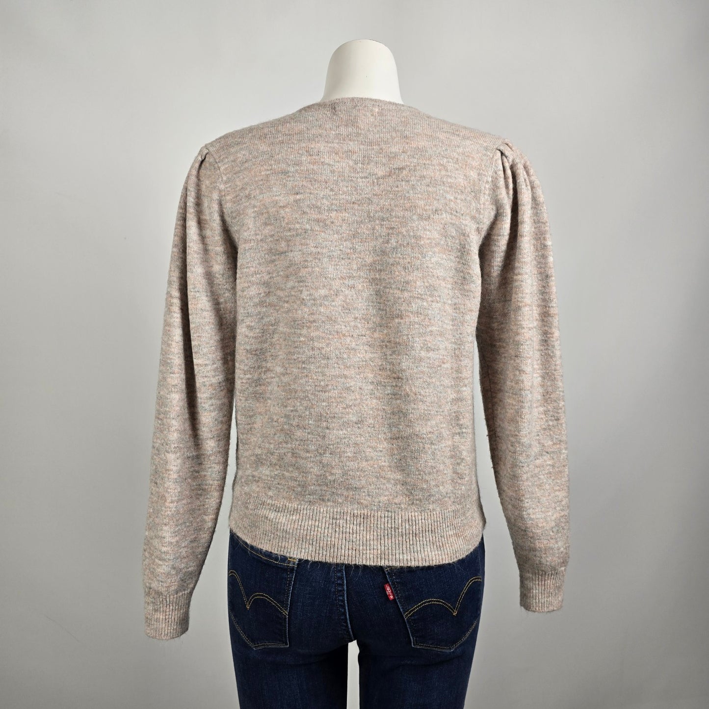 Heartloom Cream Rhinestone Button Cardigan Size L