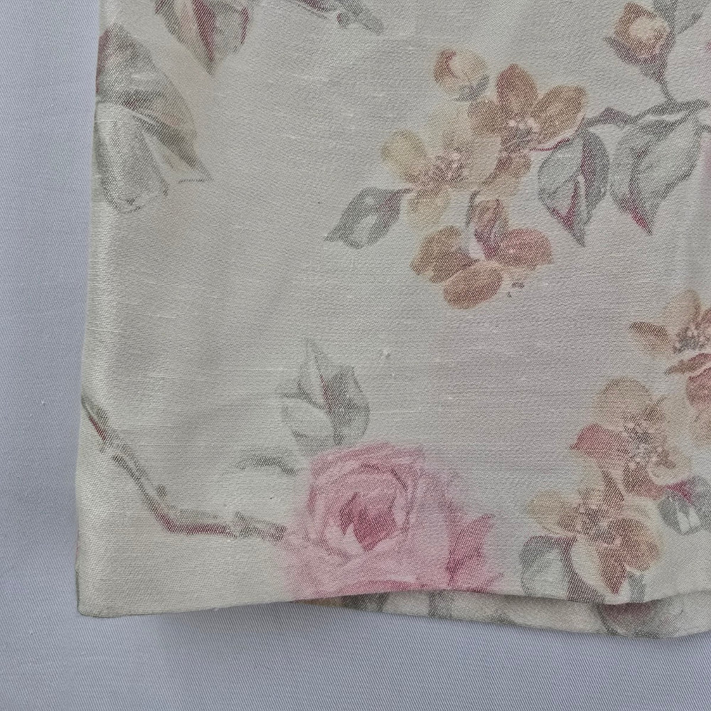 Vintage Floral Cream Midi Skirt Size S/M