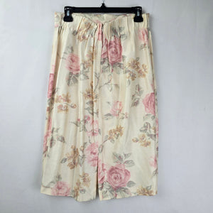 Vintage Floral Cream Midi Skirt Size S/M