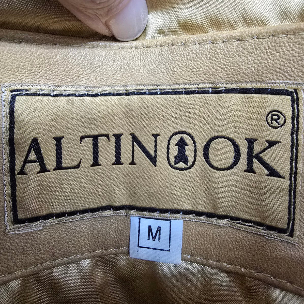 Vintage 90s Altin Ok Carmel Brown Leather Pea Coat Size M