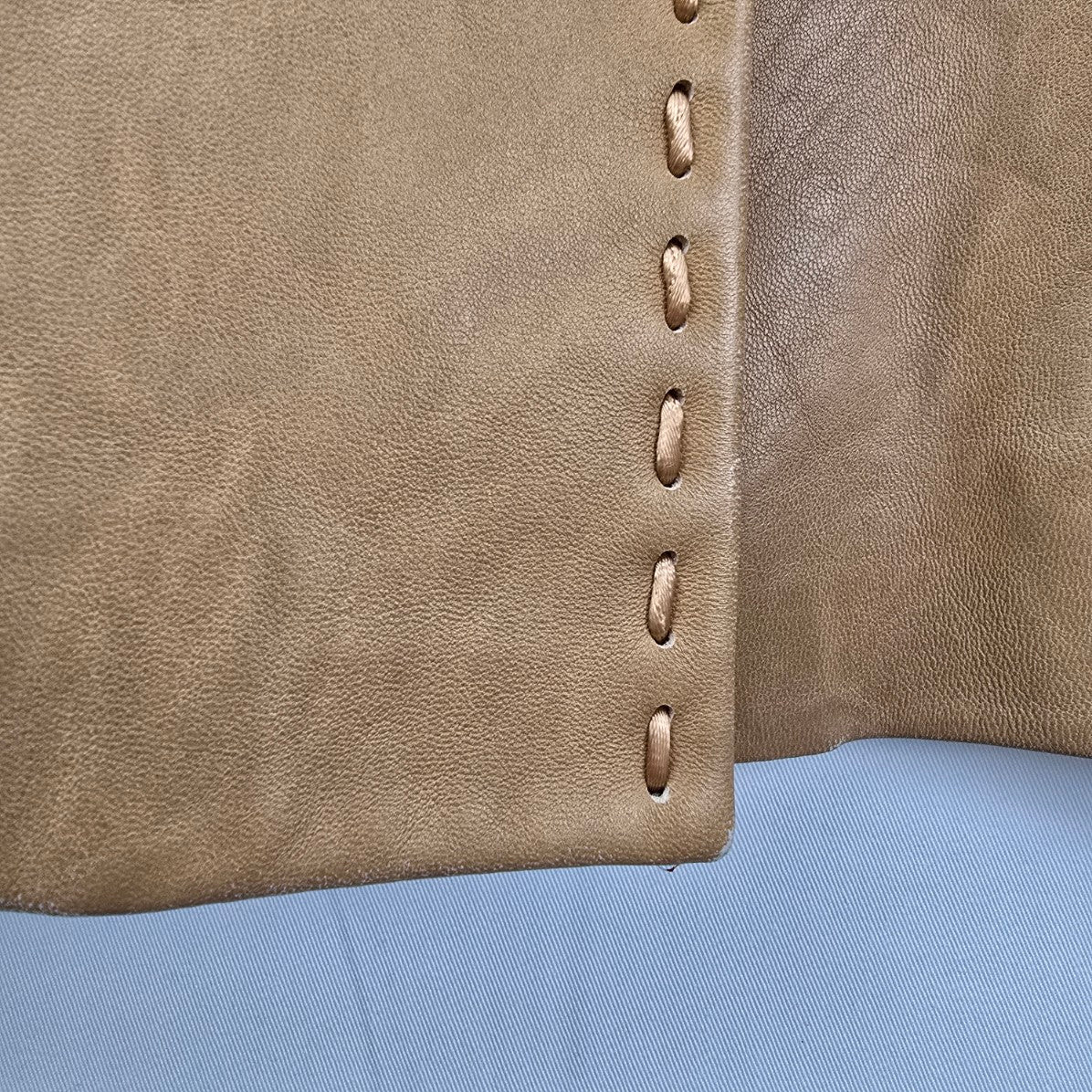 Vintage 90s Altin Ok Carmel Brown Leather Pea Coat Size M