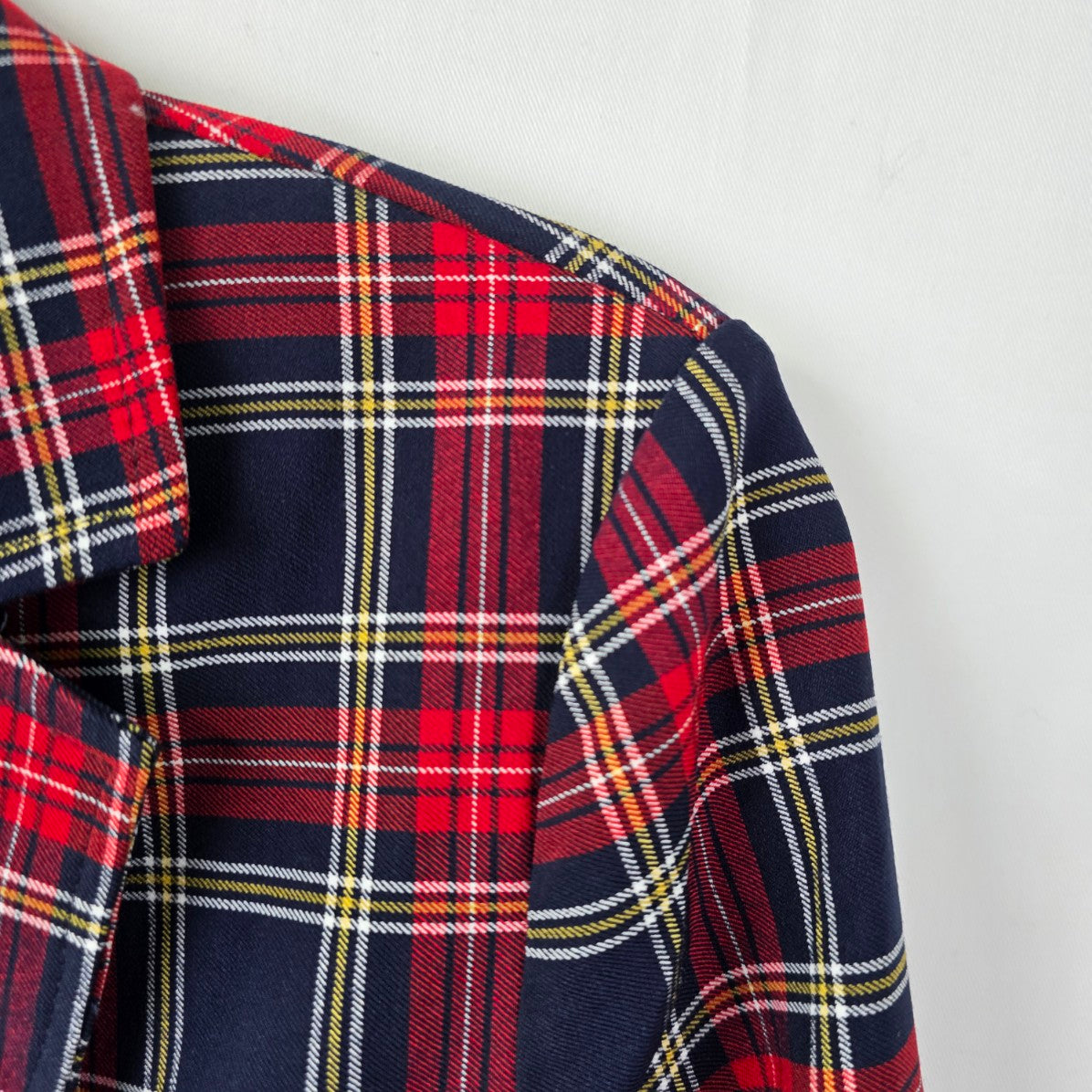 Anne Klein Red Plaid Button Blazer Size S