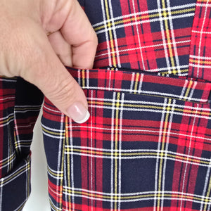 Anne Klein Red Plaid Button Blazer Size S