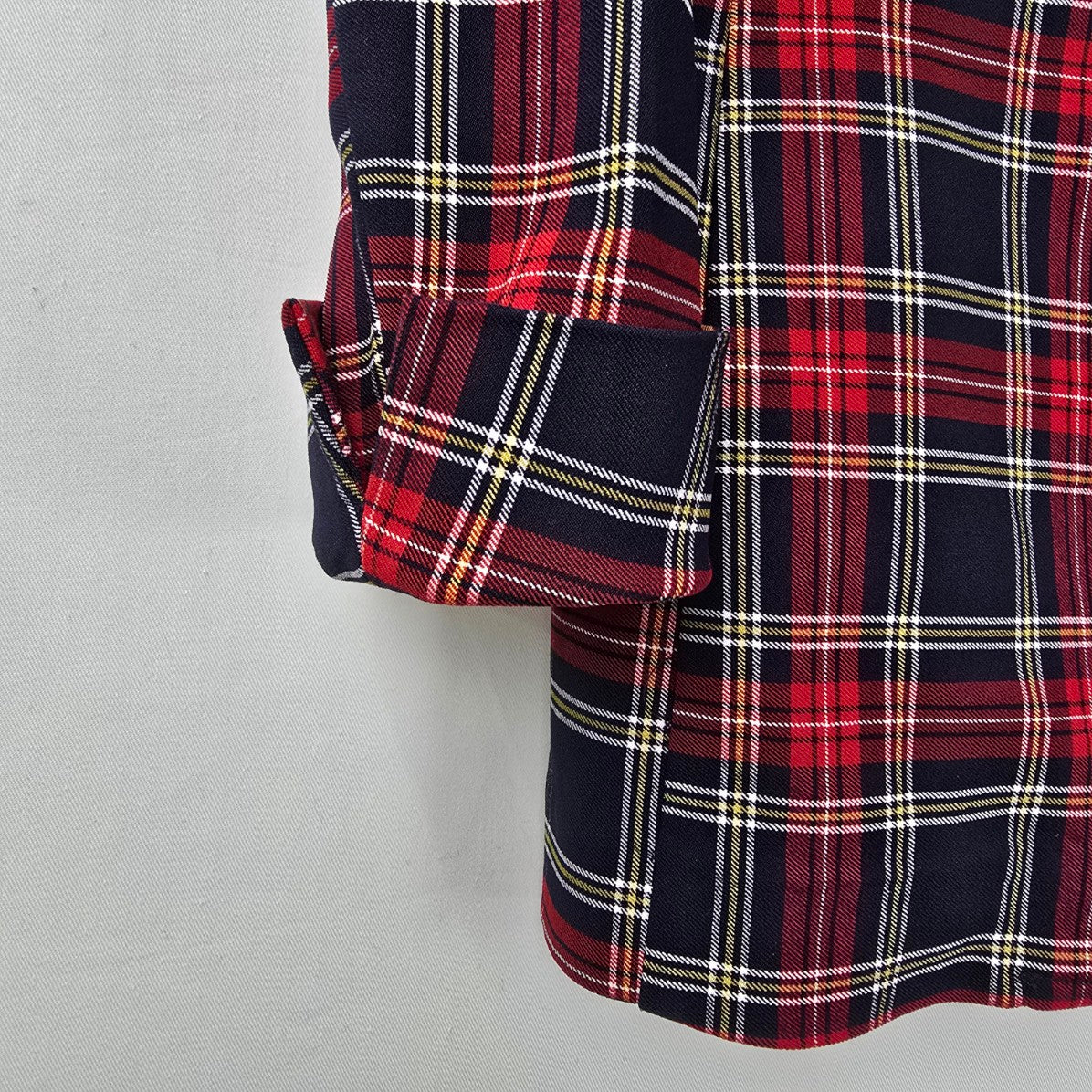 Anne Klein Red Plaid Button Blazer Size S