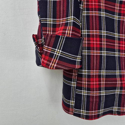 Anne Klein Red Plaid Button Blazer Size S