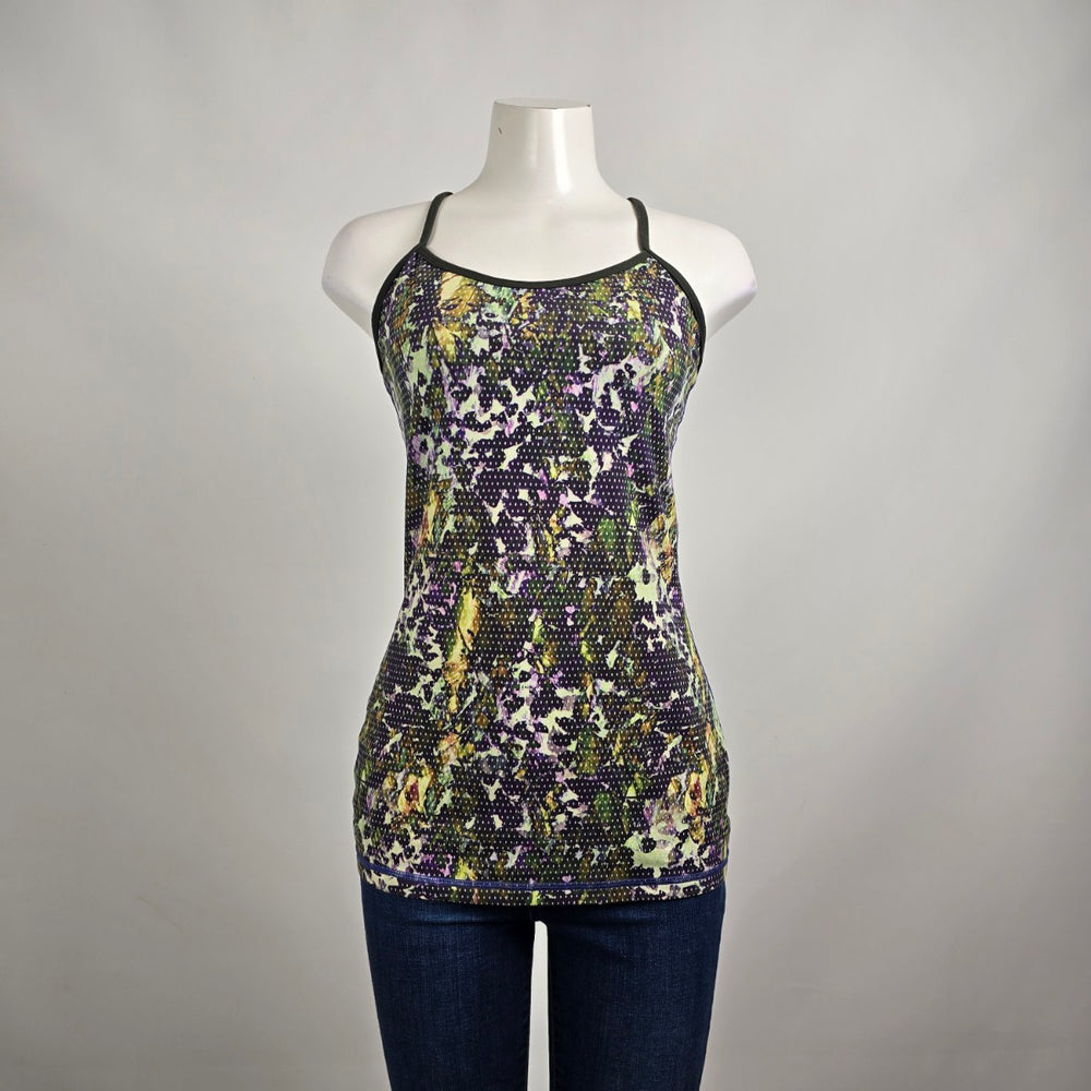 Lululemon Power Y Floral Print Athletic Tank Top Size 8