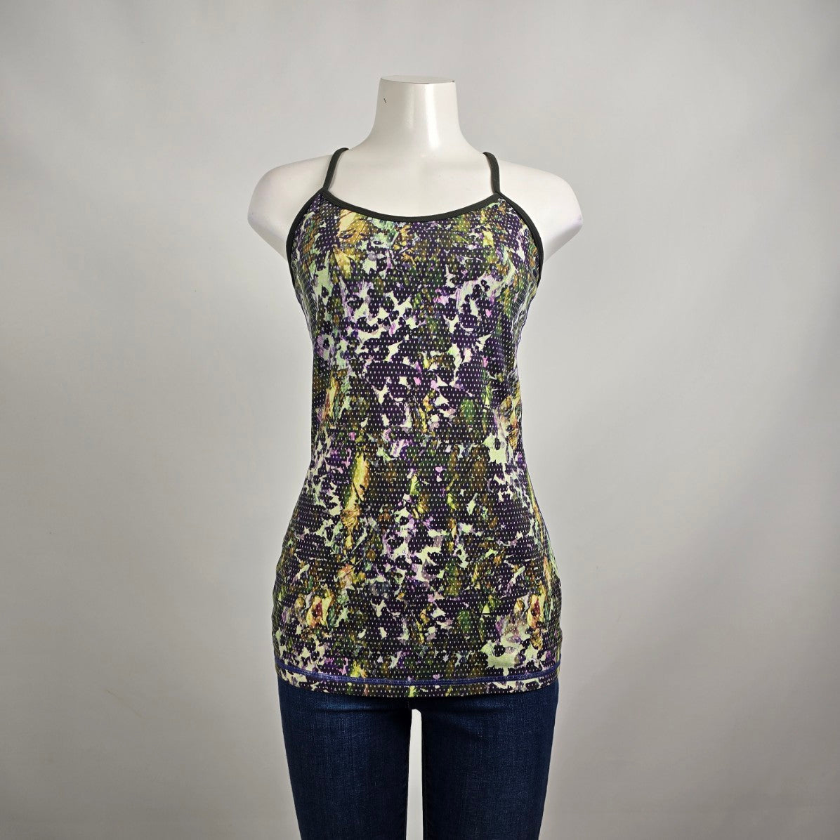 Lululemon Power Y Floral Print Athletic Tank Top Size 8