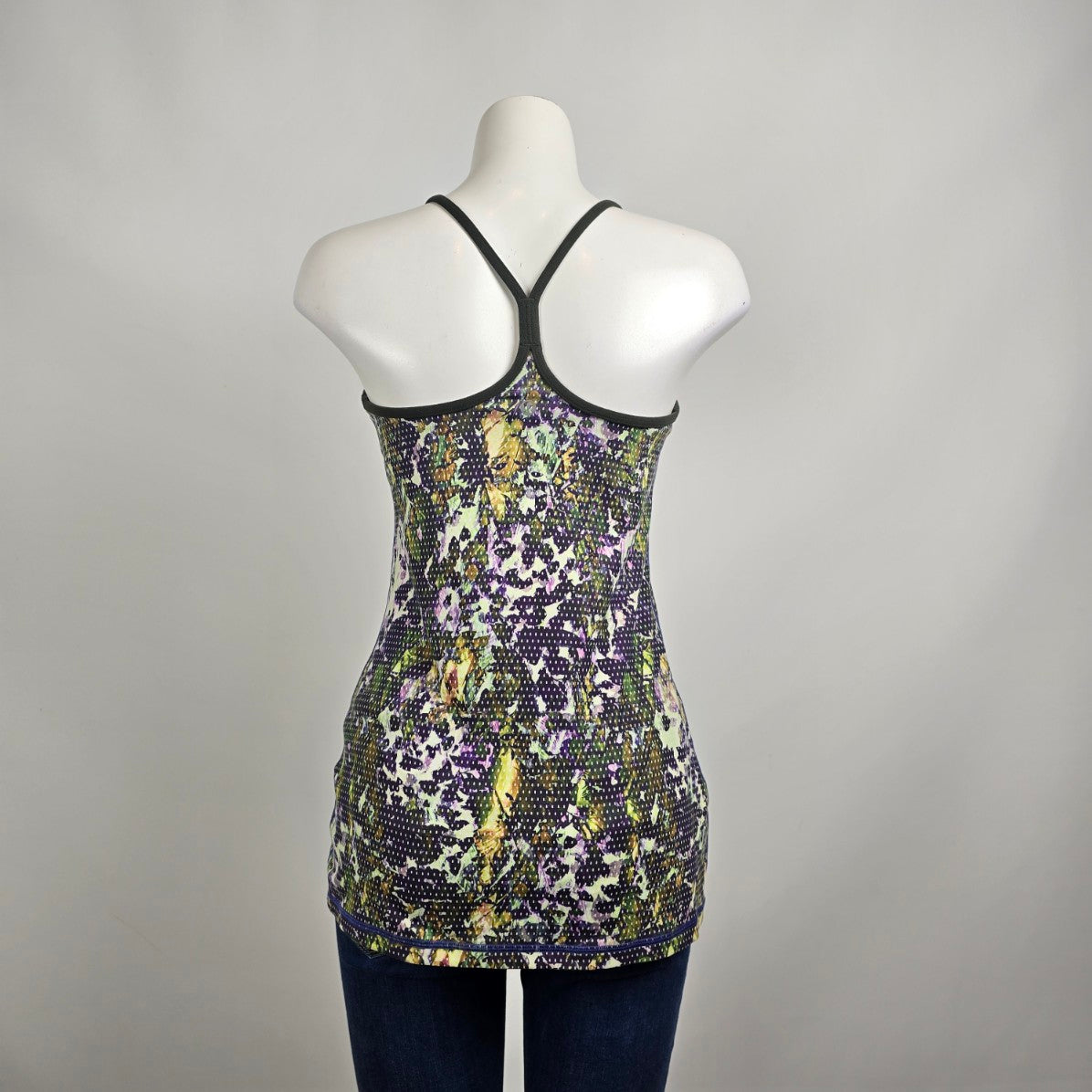 Lululemon Power Y Floral Print Athletic Tank Top Size 8