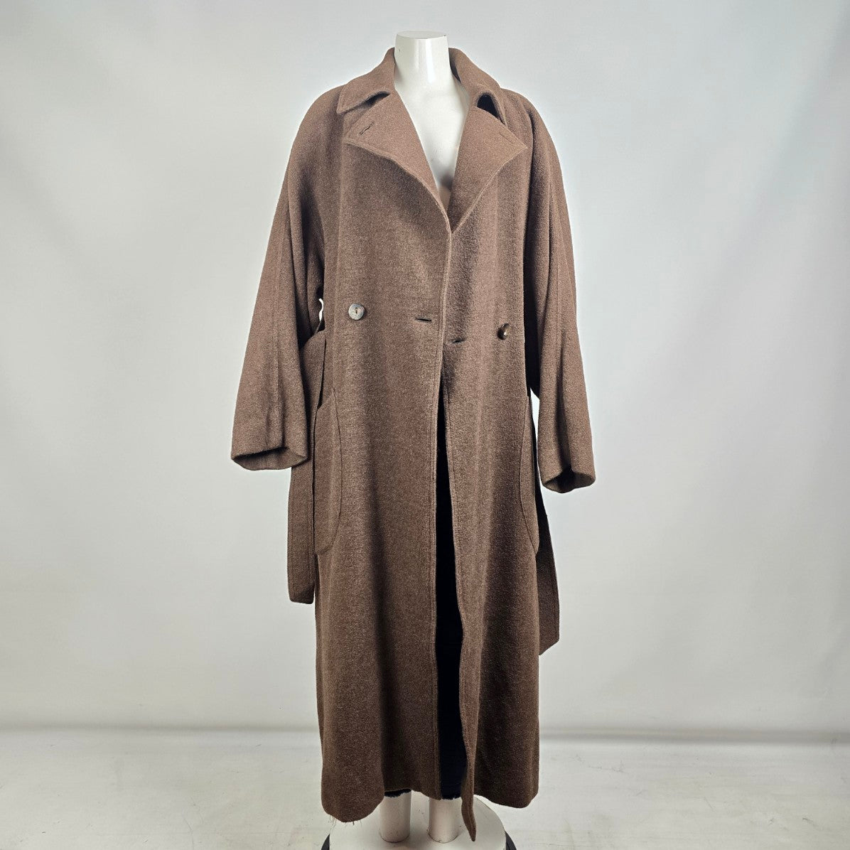 Vintage Harve Benard Brown Wool Maxi Outerwear Coat Size 14
