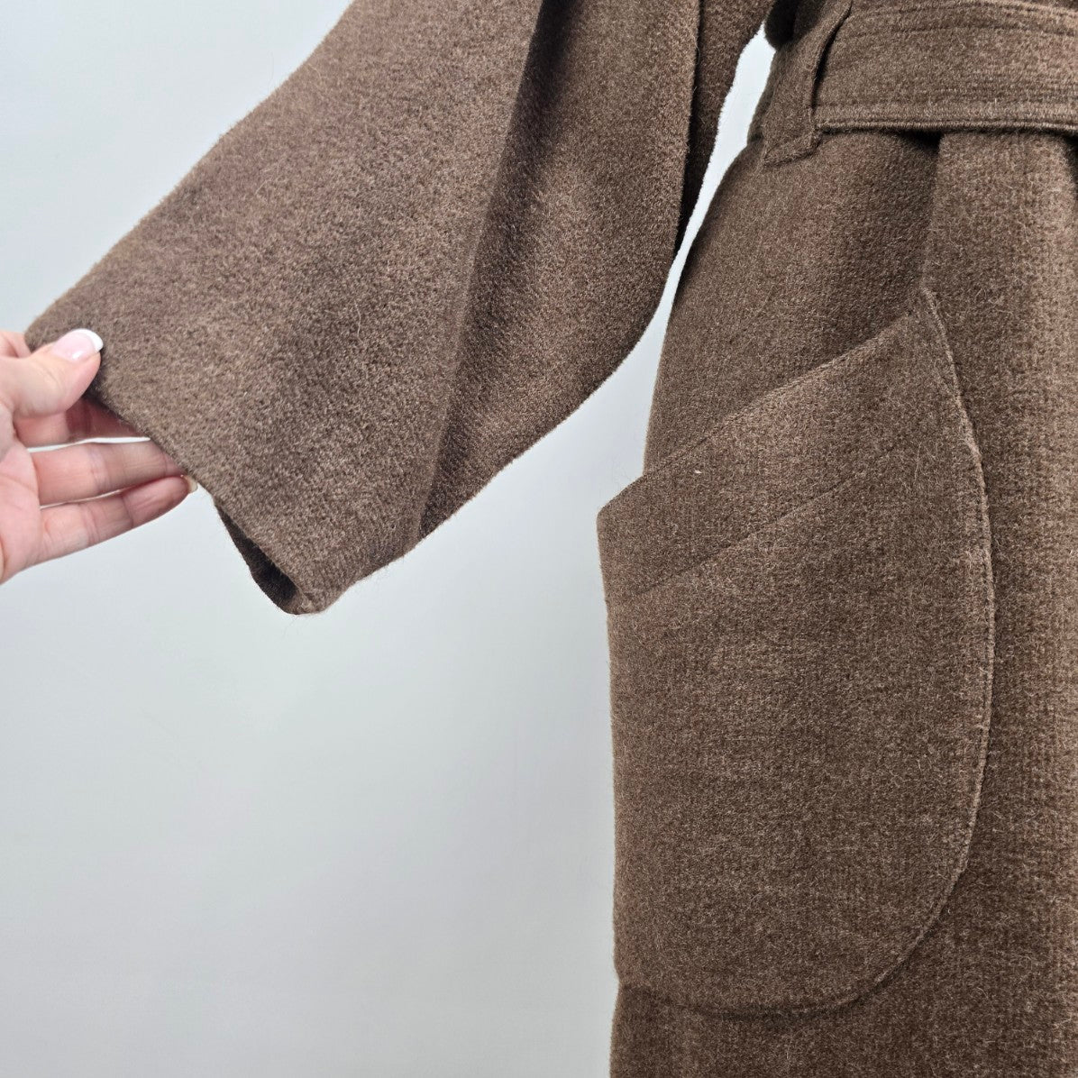 Vintage Harve Benard Brown Wool Maxi Outerwear Coat Size 14