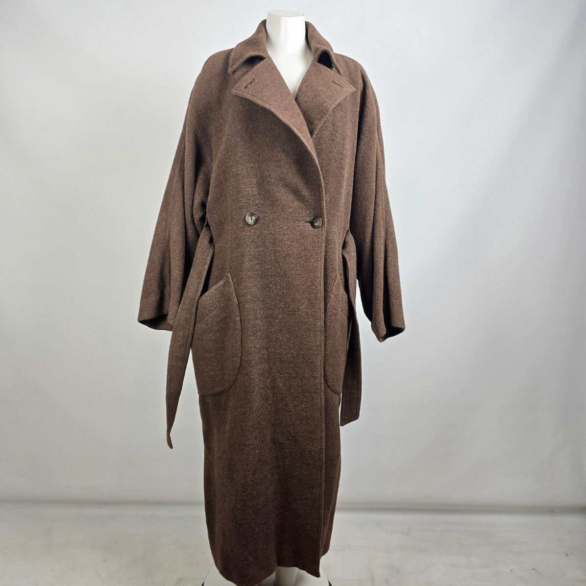 Vintage Harve Benard Brown Wool Maxi Outerwear Coat Size 14