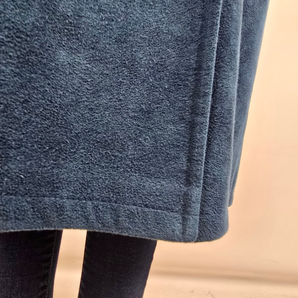 Vintage Sanders & Gold Blue Faux Suede Button Up Jacket Size M/L