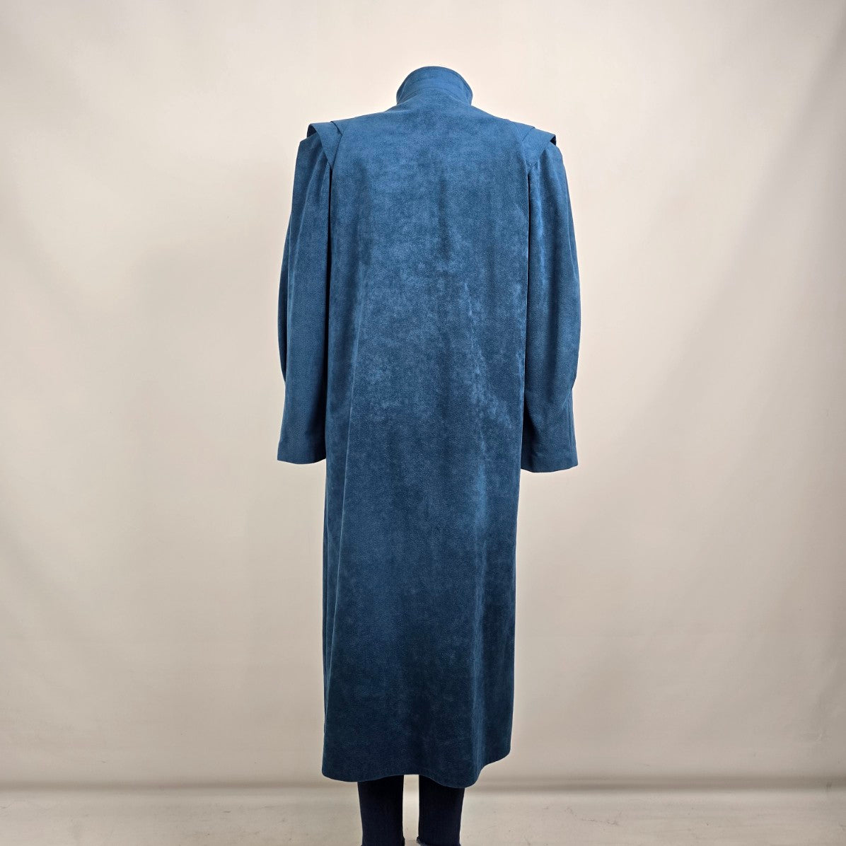 Vintage Sanders & Gold Blue Faux Suede Button Up Jacket Size M/L