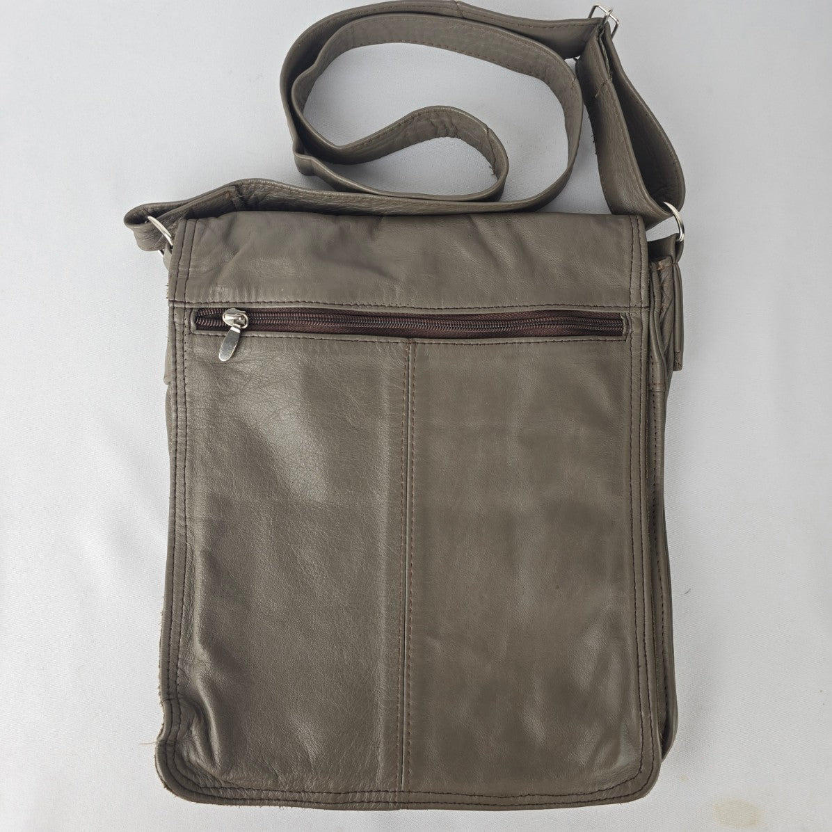 Vintage Grey Leather Made in Mexico Crossbody Purse