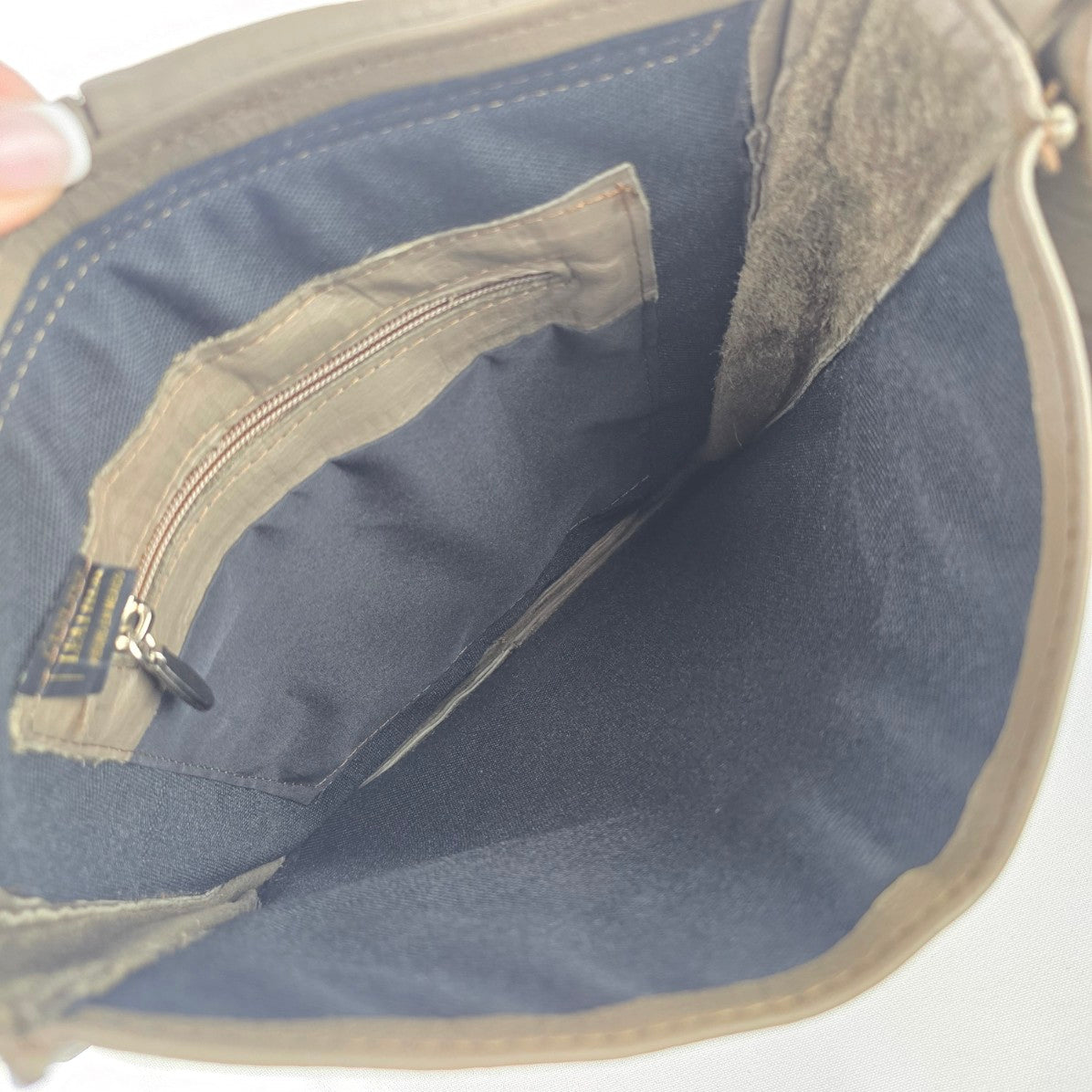 Vintage Grey Leather Made in Mexico Crossbody Purse