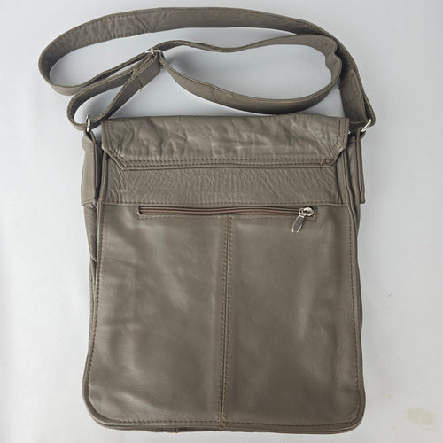 Vintage Grey Leather Made in Mexico Crossbody Purse