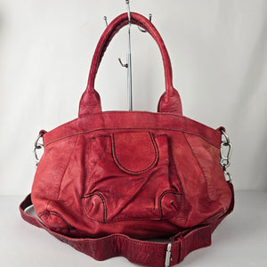 Liebeskind Berlin Red Pebbled Leather Crossbody Shoulder Purse