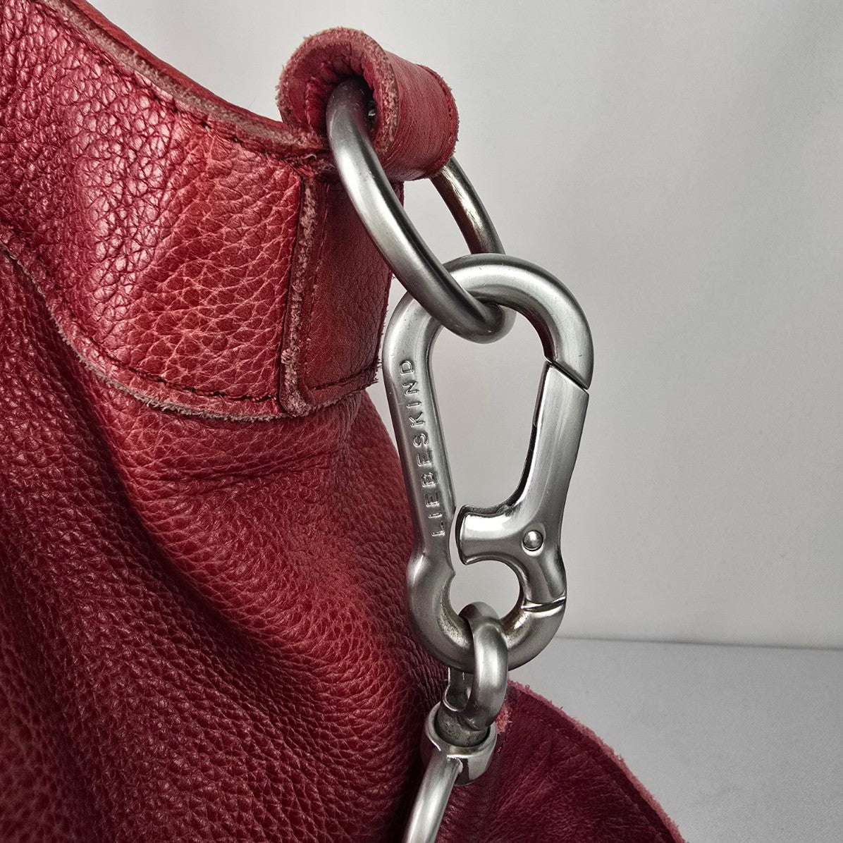 Liebeskind Berlin Red Pebbled Leather Crossbody Shoulder Purse
