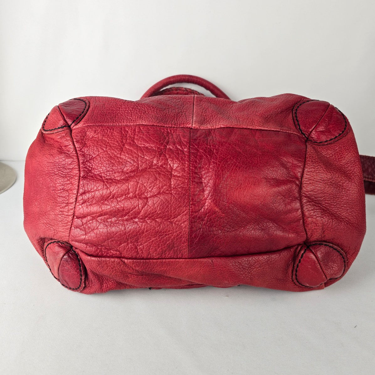 Liebeskind Berlin Red Pebbled Leather Crossbody Shoulder Purse
