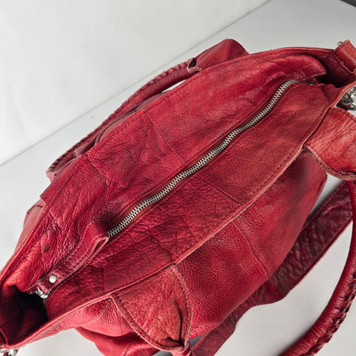 Liebeskind Berlin Red Pebbled Leather Crossbody Shoulder Purse