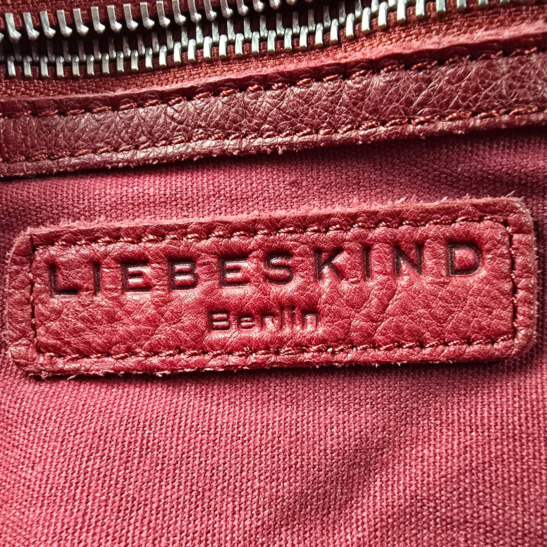 Liebeskind Berlin Red Pebbled Leather Crossbody Shoulder Purse