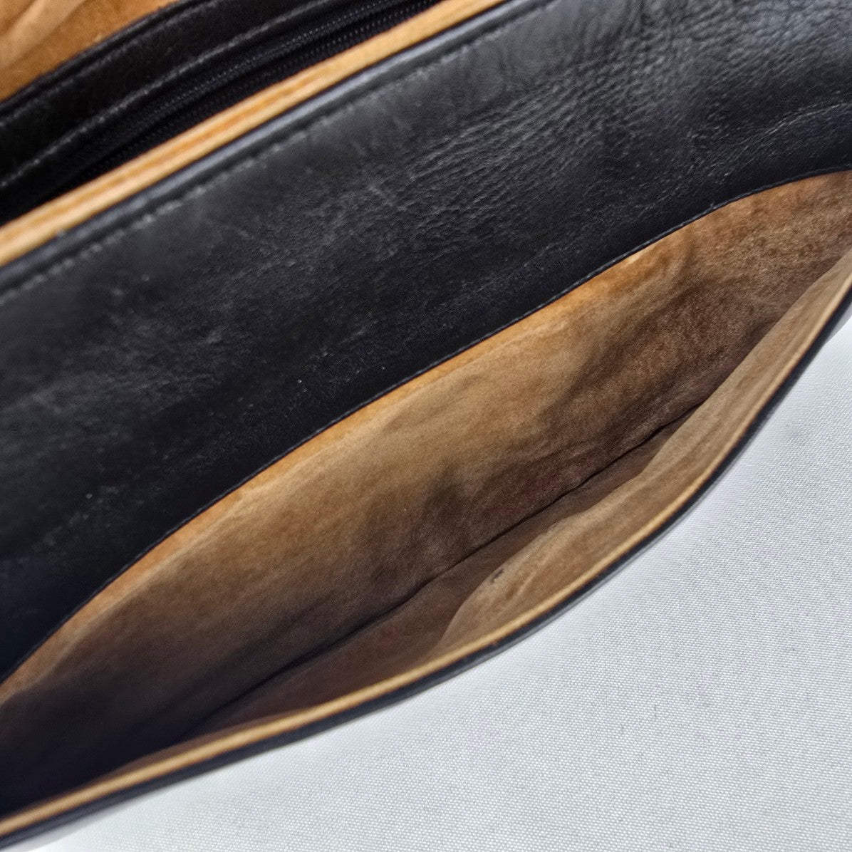 Vintage Black Leather Clutch Purse