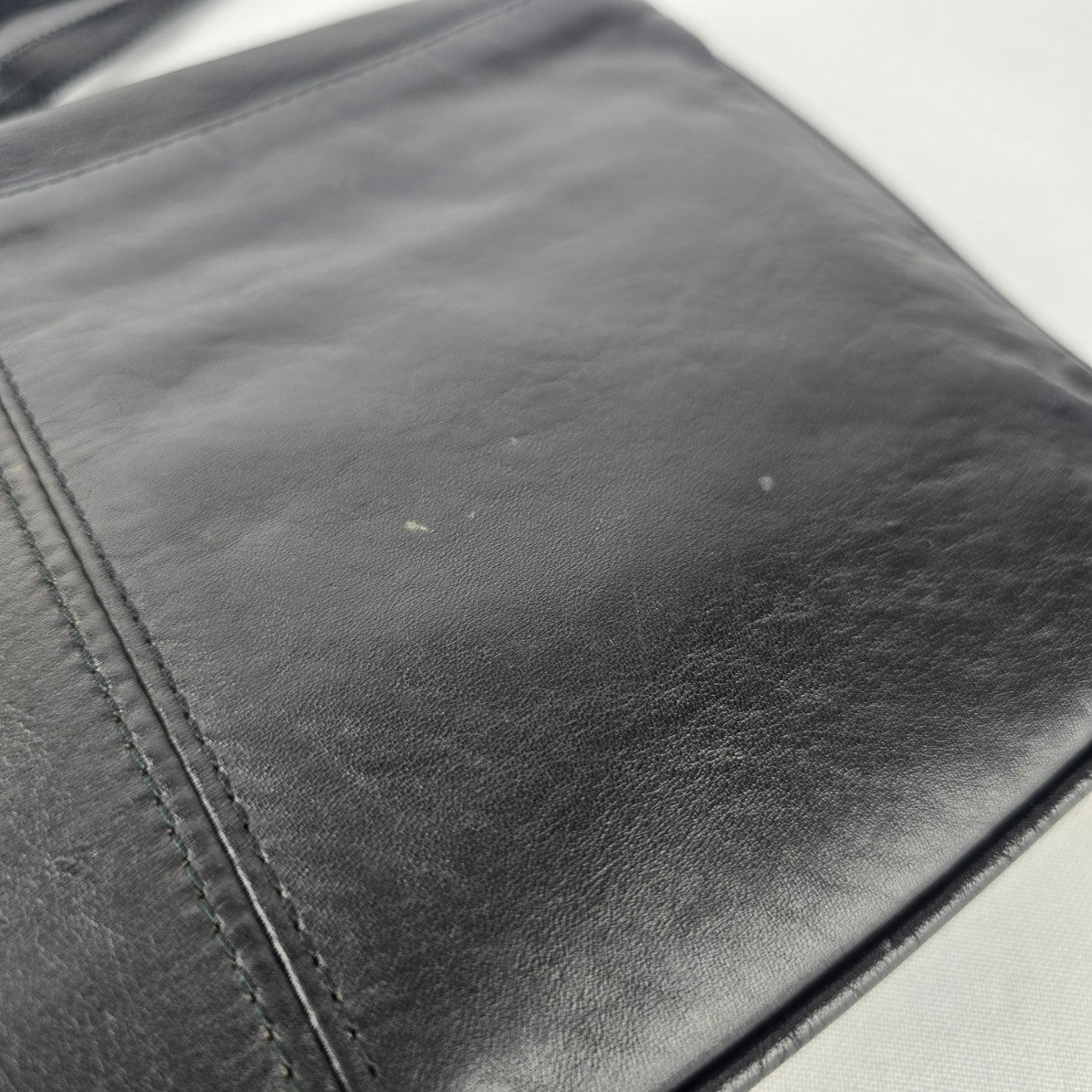 Vintage Black Leather Clutch Purse