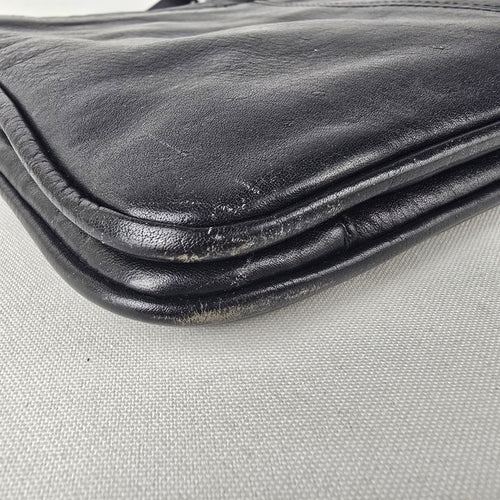 Vintage Black Leather Clutch Purse