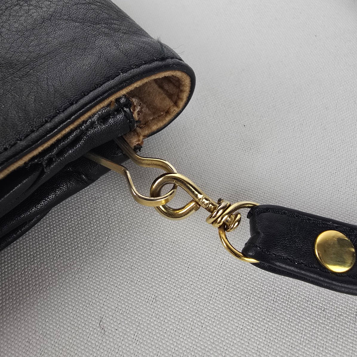 Vintage Black Leather Clutch Purse