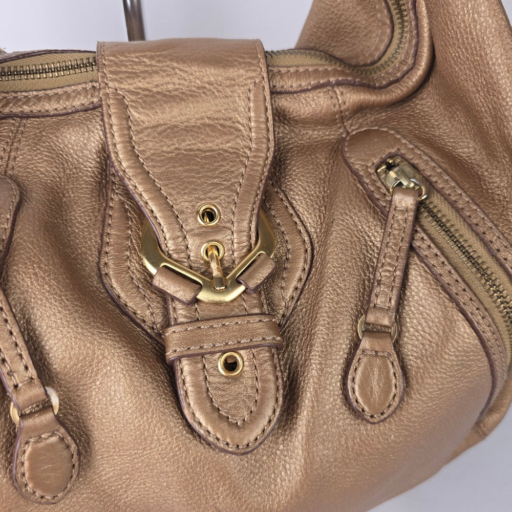 Maximum Bronze Leather Hobo Shoulder Purse
