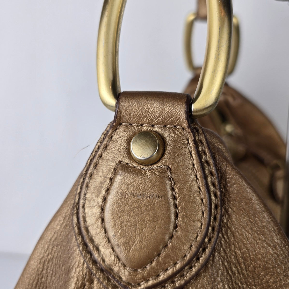 Maximum Bronze Leather Hobo Shoulder Purse
