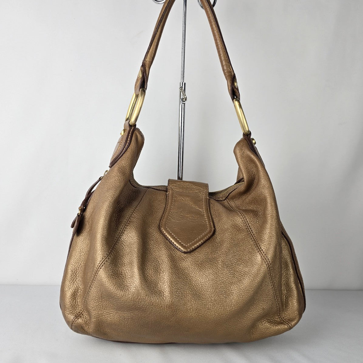 Maximum Bronze Leather Hobo Shoulder Purse