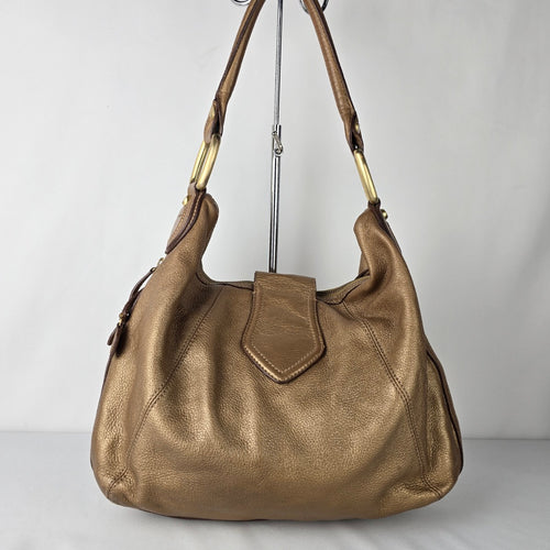 Maximum Bronze Leather Hobo Shoulder Purse
