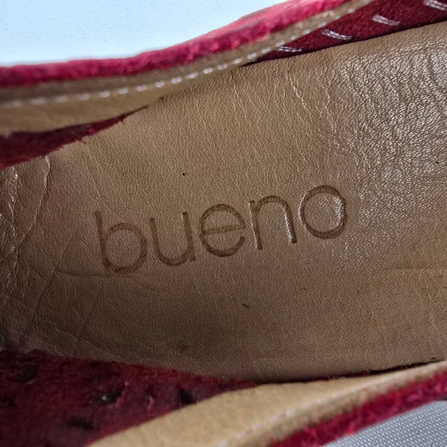 Bueno Daisy Red Leather Slip-On Shoes Size 9.5