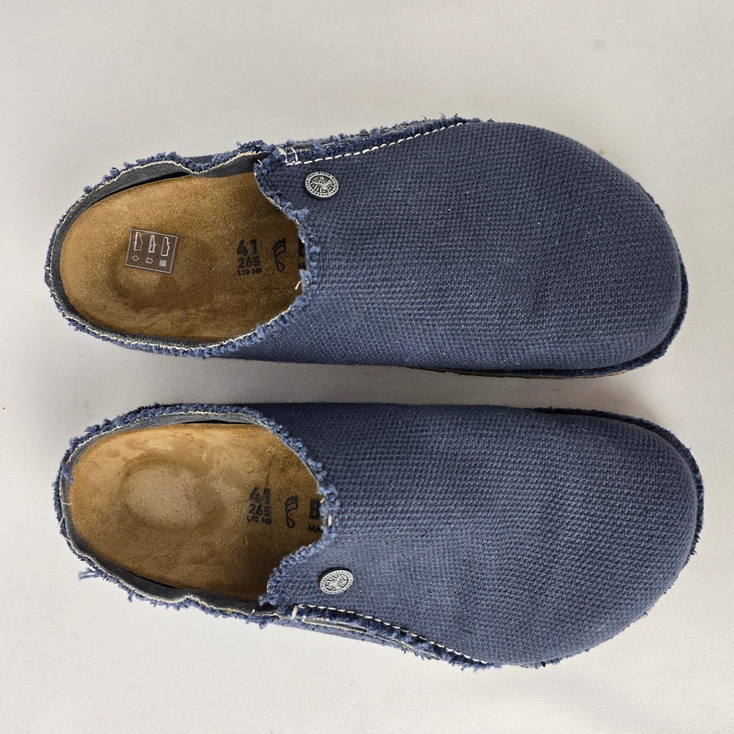 Birkenstock Zermatt Canvas Midnight Blue Mule Clogs Size 10