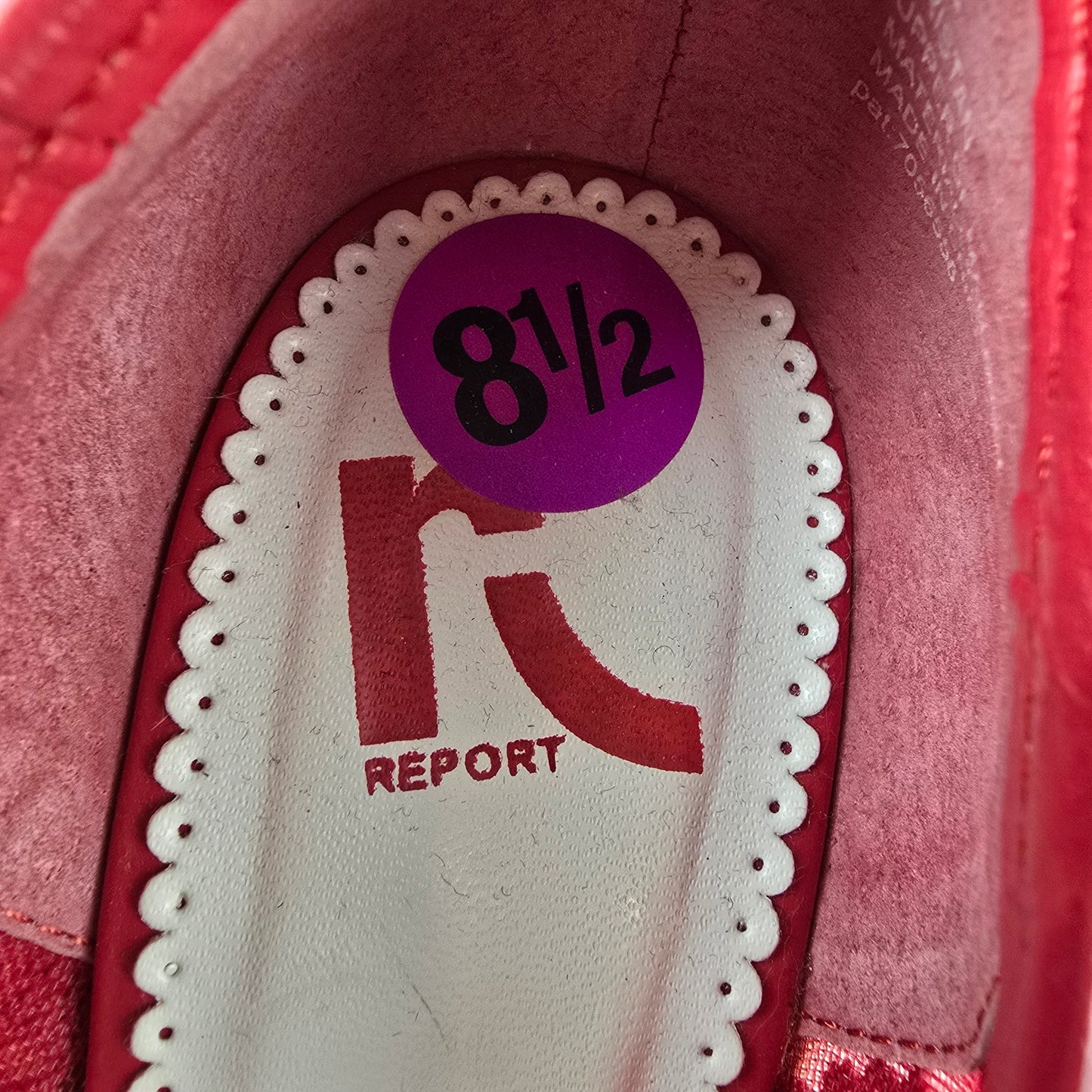 Report Red Flower Lace Peep Toe Wedge Heel Shoes Size 8.5