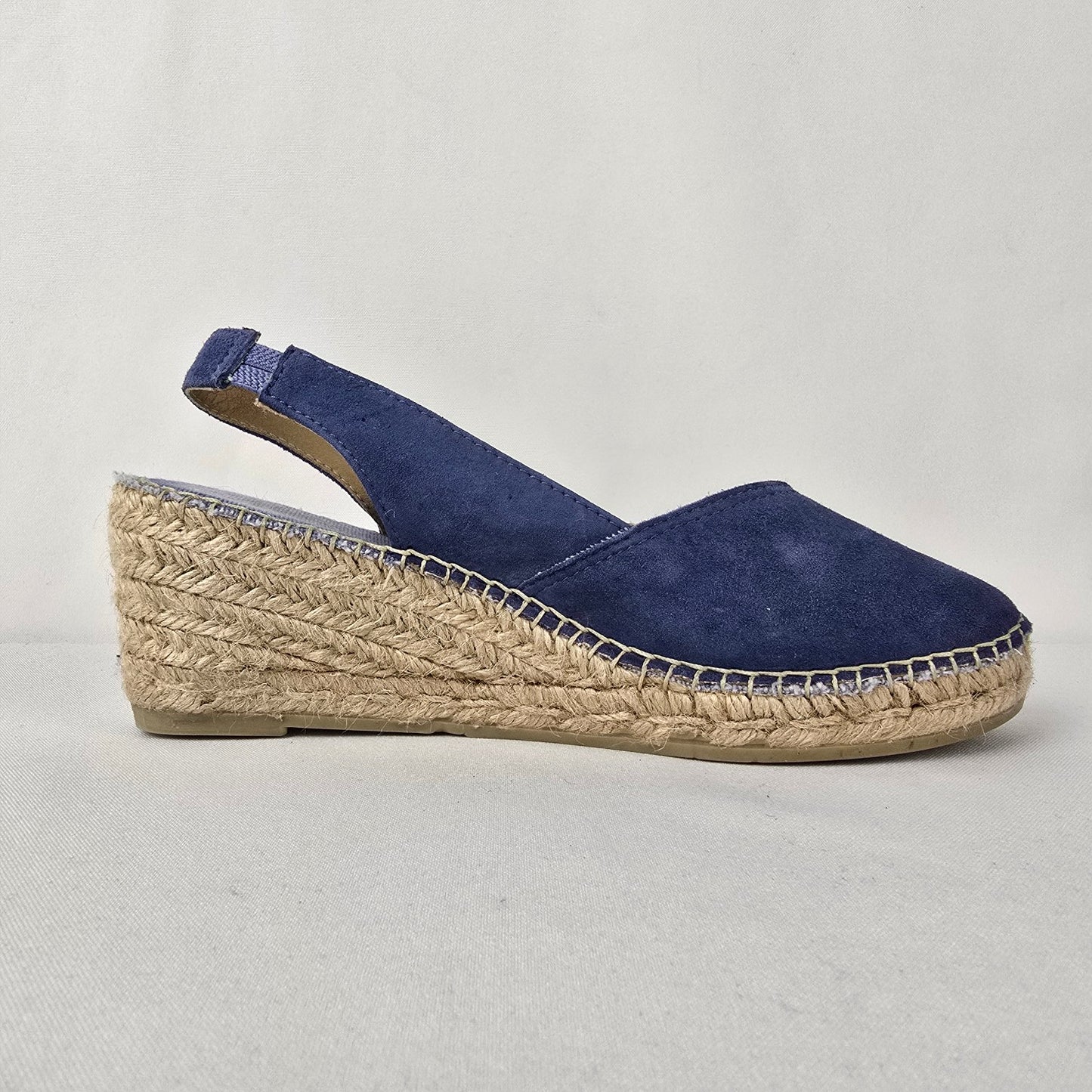 Toni Pons BETTY-A Indigo Suede Wedge Espadrilles Shoes Size 7