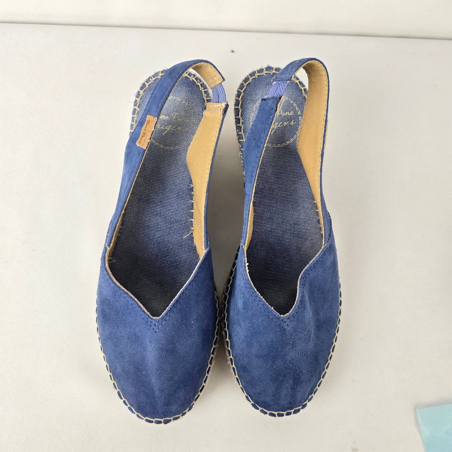 Toni Pons BETTY-A Indigo Suede Wedge Espadrilles Shoes Size 7