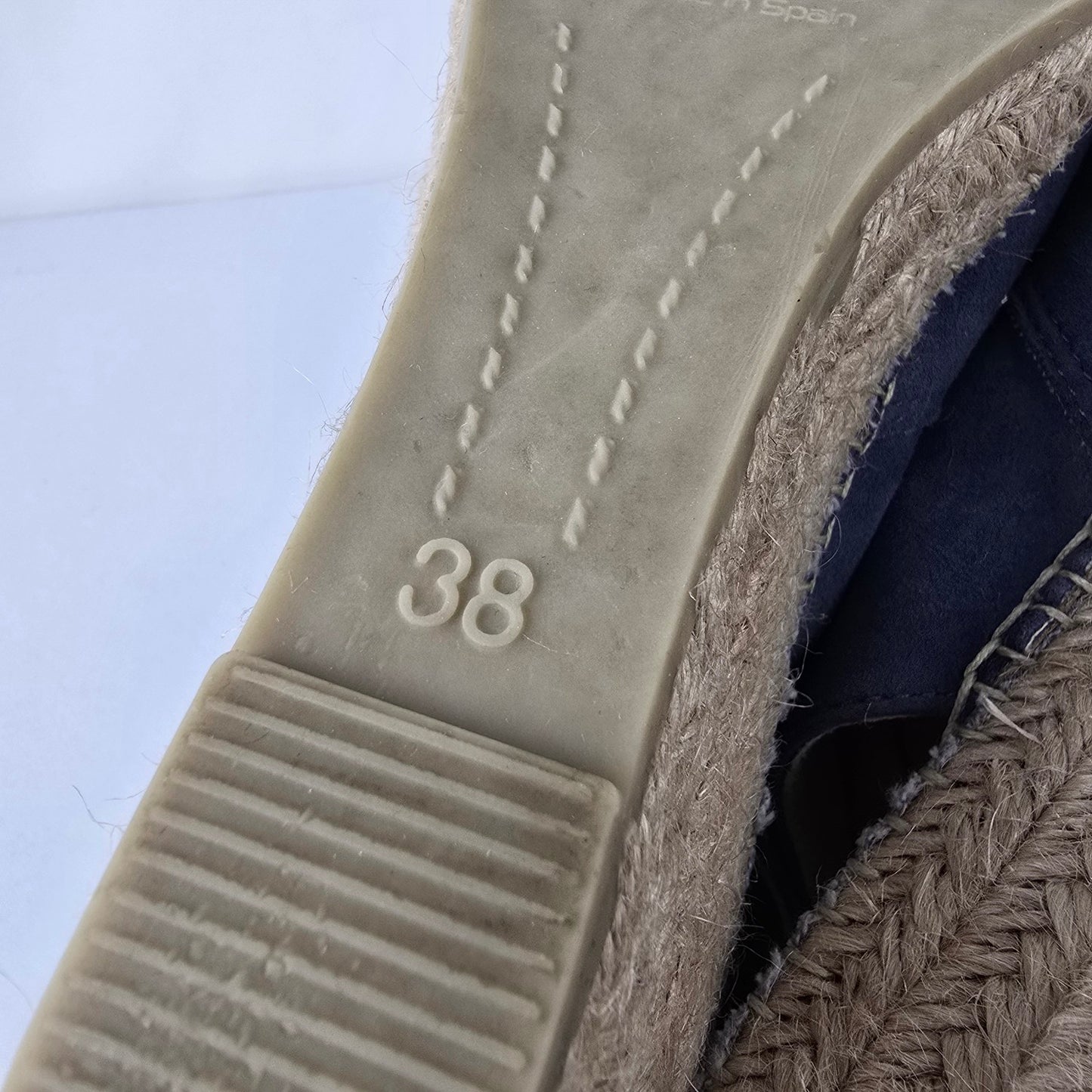 Toni Pons BETTY-A Indigo Suede Wedge Espadrilles Shoes Size 7