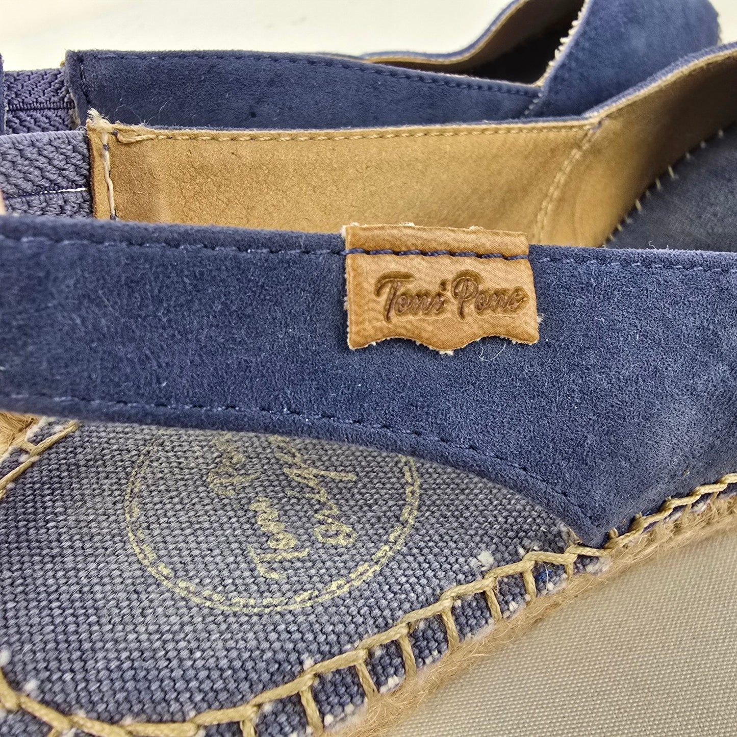 Toni Pons BETTY-A Indigo Suede Wedge Espadrilles Shoes Size 7