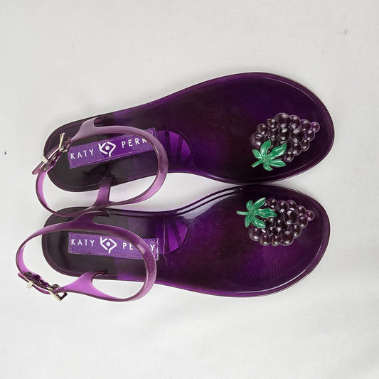 Katy Perry Purple Gel Open Toed Grape Smell Jelly Sandals Size 10