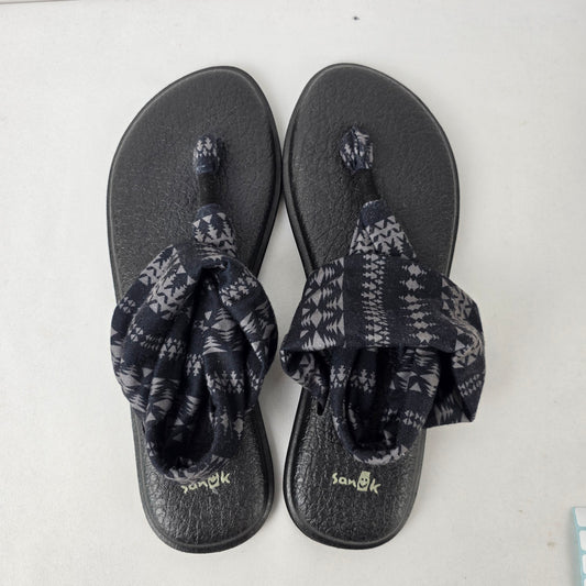 Sanuk Yoga Grey Tribal Knit Sling Sandals Size 11