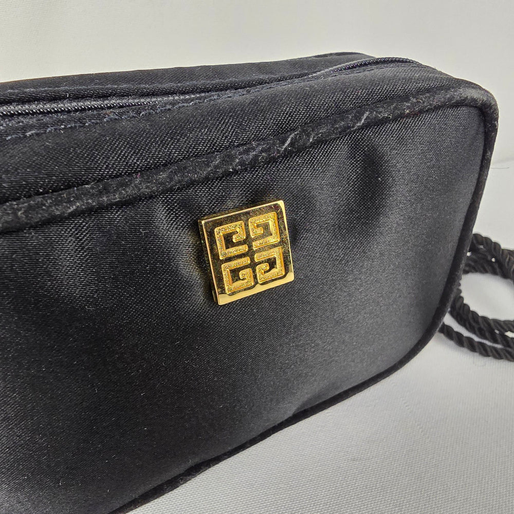 Vintage Mini Givenchy Ysatis Black Satin Crossbody Bag